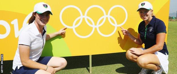 Leona Maguire and Stephanie Meadow at the Rio Olympics