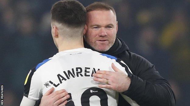 Tom Lawrence (left) and Wayne Rooney (right)