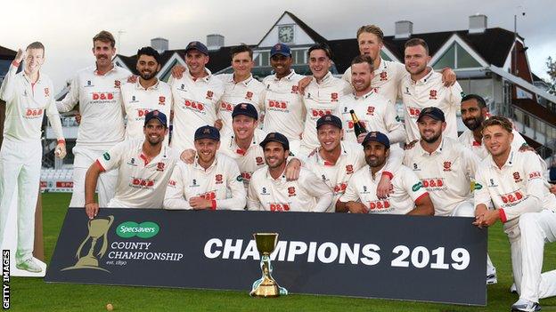 Essex celebrate winning the 2019 County Championship