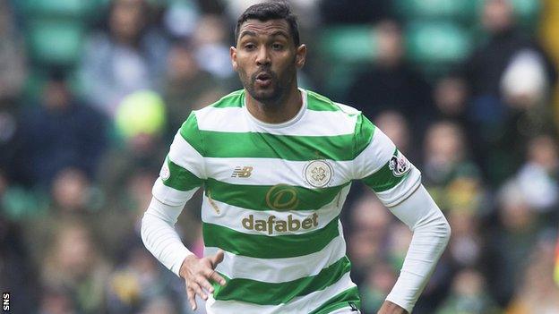 Celtic defender Marvin Compper makes his debut against Morton