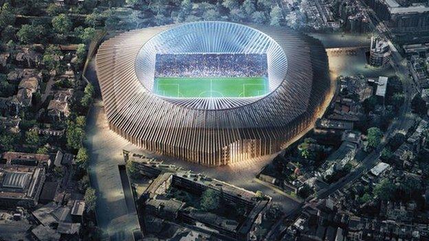 Artist's impression of the proposed new Stamford Bridge