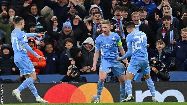 Manchester City players celebrate