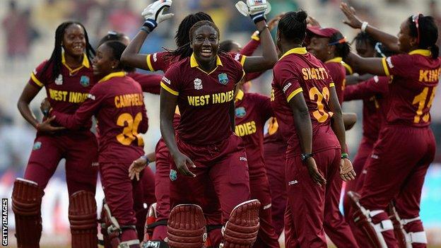 West Indies celebrate winning the Women's World Twenty20 final