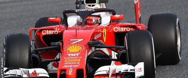 Kimi Raikkonen testing the 'halo'