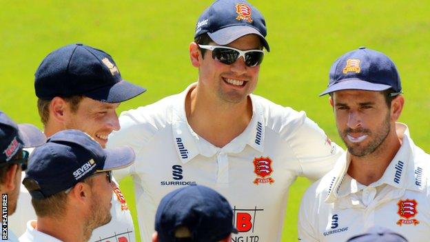 Alastair Cook with Essex team-mates