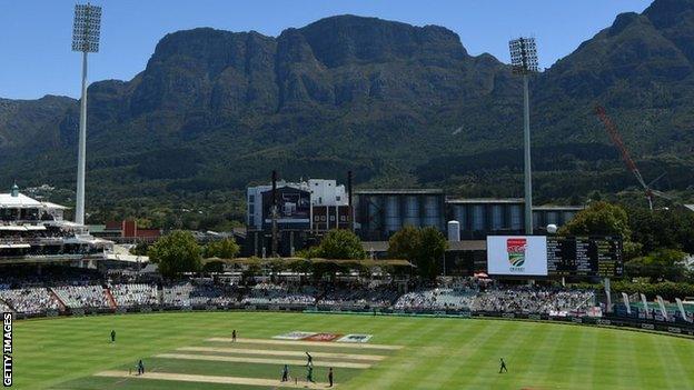 A general view inside the ground during the First One Day International match between South Africa and England at Newlands on 4 February 2020 in Cape Town, South Africa.