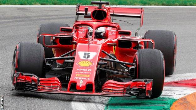 Ferrari's Sebastian Vettel during Italian Grand Prix second practice