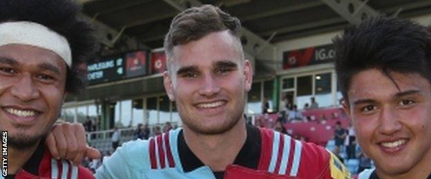 James Lang (centre) after a recent Harlequins game