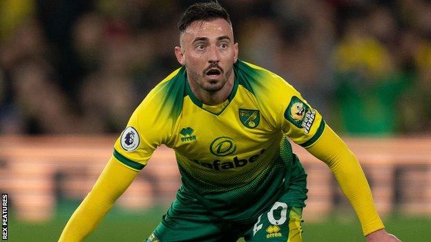 Josip Drmic in action for Norwich City