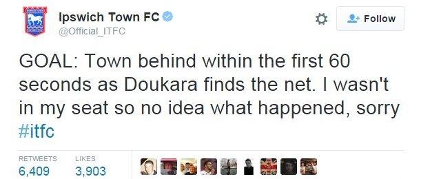 Ipswich's Twitter account