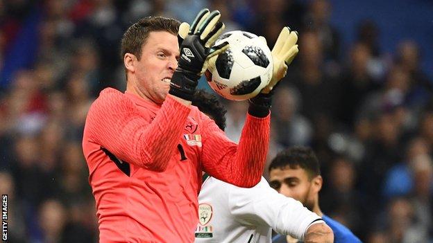 Colin Doyle in action for Republic of Ireland against France