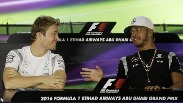 Nico Rosberg and Lewis Hamilton