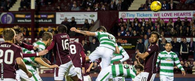 Arnaud Djoum scores in stoppage-time for Hearts