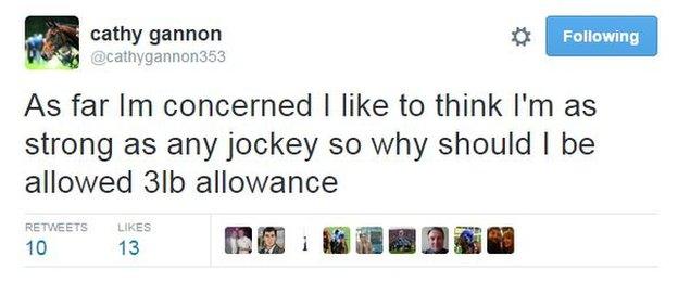 Jockey Cathy Gannon