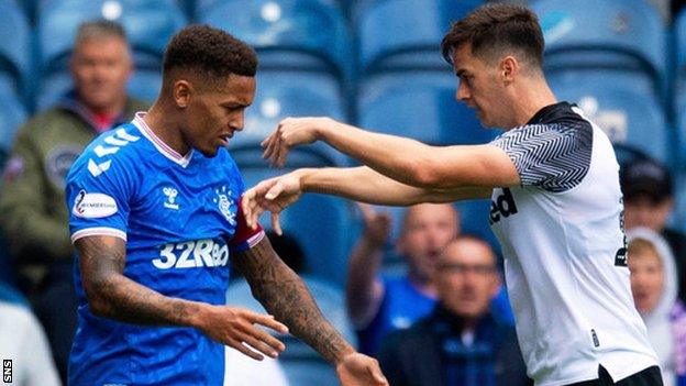 Tom Lawrence (right) played against Rangers in a pre-season friendly in 2019