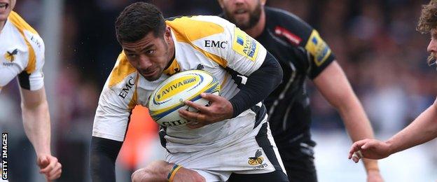 Charles Piutau breaks the line for Wasps against Exeter last season