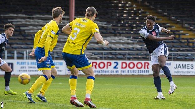 Jonathan Afolabi volleyed home the only goal at Dens Park