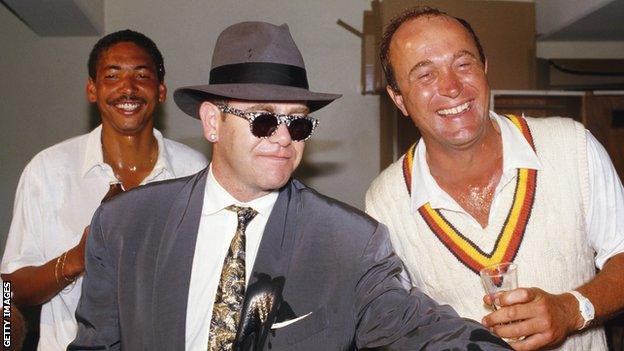 Elton John with Phil DeFreitas and Phil Edmonds