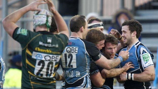 Glasgow Warriors against Northampton in 2013