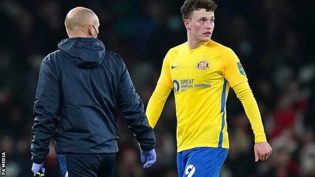 Nathan Broadhead limped off at Arsenal just 15 minutes after scoring his side's goal in their 5-1 EFL Cup quarter-final defeat