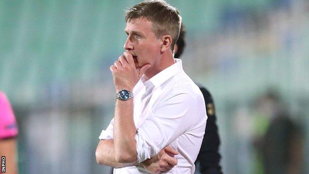 Stephen Kenny looks concerned after Bulgaria took the lead in the second half