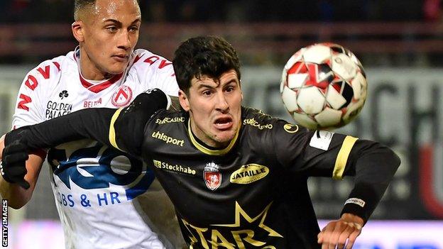 Stipe Perica in action for Mouscron