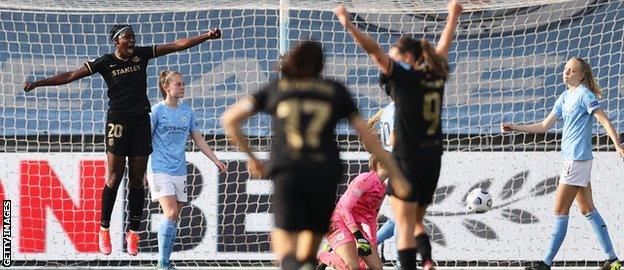 Asisat Oshoala celebrates