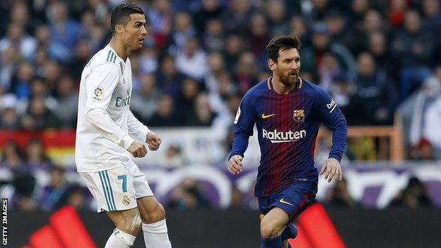 Lionel Messi and Cristiano Ronaldo in action