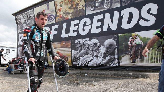 Michael Dunlop broke his pelvic in crash at the Southern 100 earlier this month