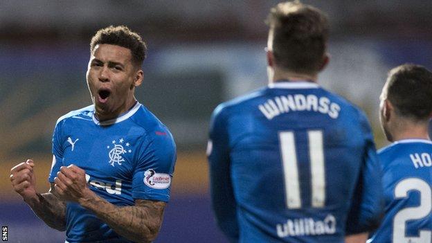 Rangers right-back James Tavernier celebrates