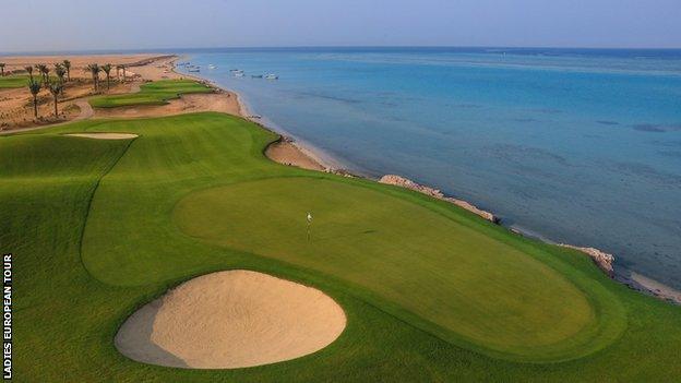 A hole at the Royal Greens Golf Club, near Jeddah