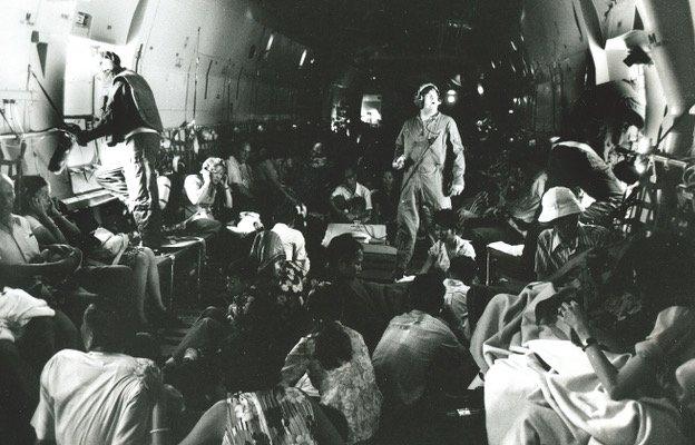 Germaine’s family in the passenger plane leaving Saigon in 1975