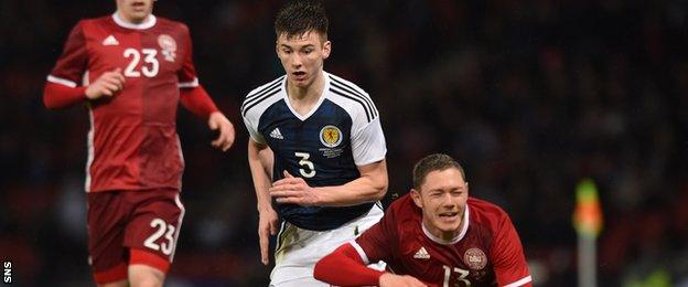 Kieran Tierney holds off Denmark's Henrik Dalsgaard