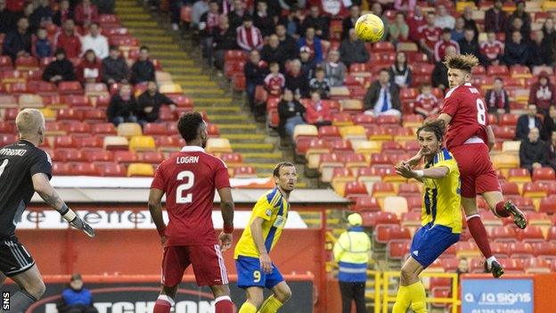 Wes Burns (right) scores