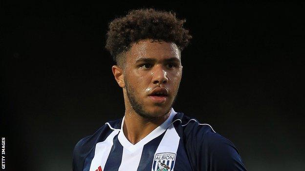 Tyler Roberts looks on during a pre-season game for West Brom against Port Vale in July 2017