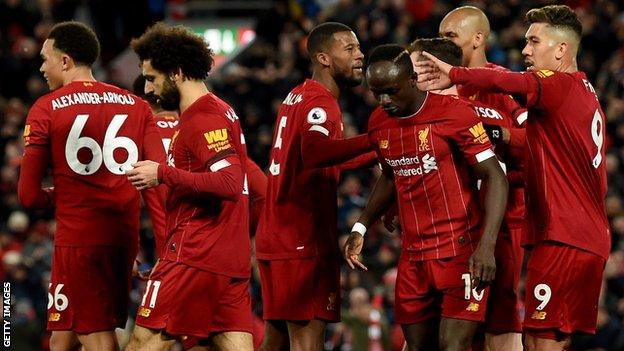 Liverpool players celebrate