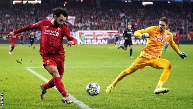 Mohamed Salah scores for Liverpool