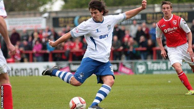 Regan Walker made three appearances for Bury, with his last coming as a 78th-minute substitute against Morecambe on 3 May 2014