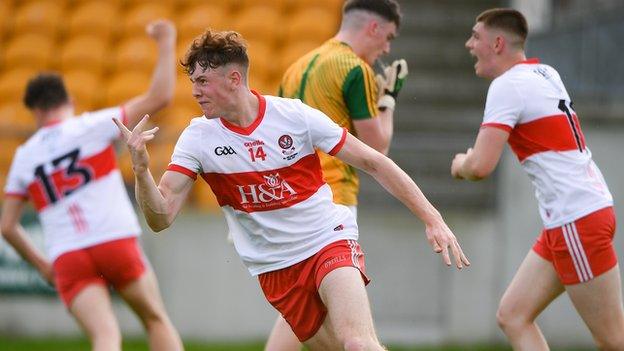 Lachlan Murray and Matthew Downey scored Derry's goals to make history