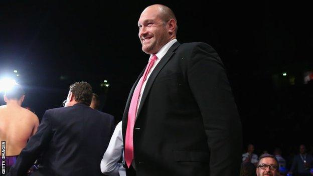 Boxer Tyson Fury at the Manchester Arena