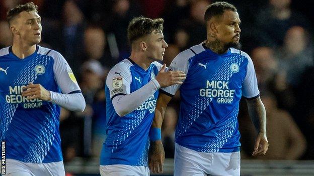 Peterborough United celebrate goal