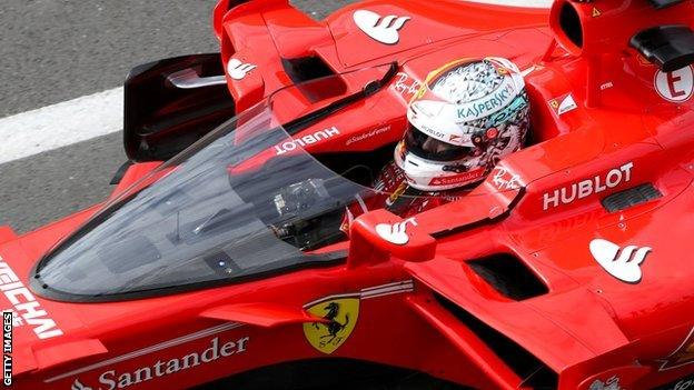 Sebastian Vettel testing the shield