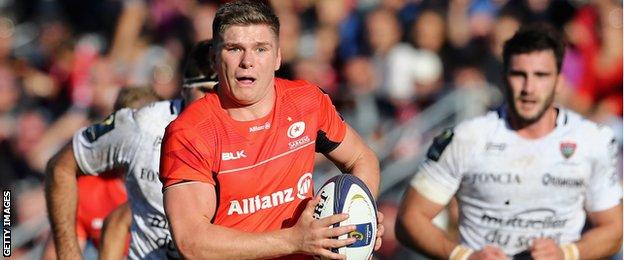 Owen Farrell in action for Saracens against Toulon