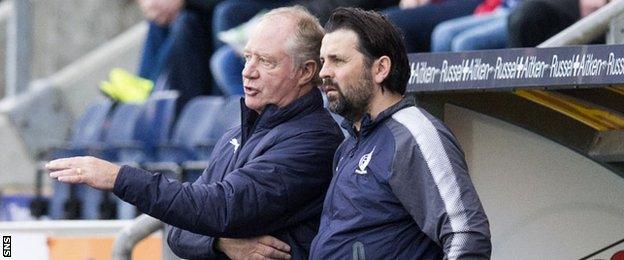 Falkirk assistant Jimmy Nicholl and manager Paul Hartley