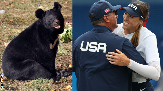 Asian black bears are commonly spotted in the Fukushima area, but this one managed to evade the US softball team