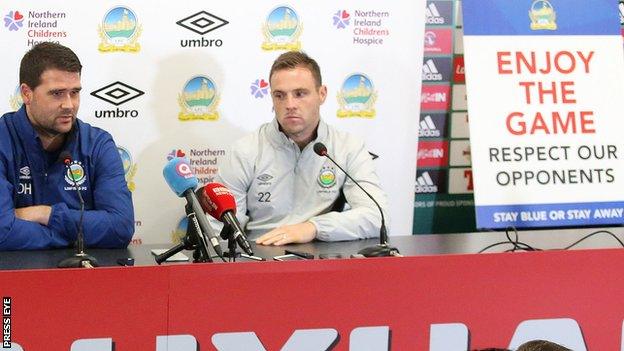 Linfield manager David Healy and skipper Jamie Mulgrew