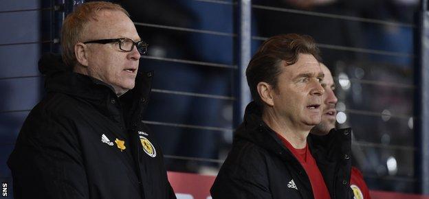 Scotland manager Alex McLeish and his assistant Peter Grant