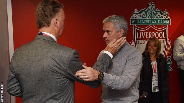 Louis van Gaal and Jose Mourinho