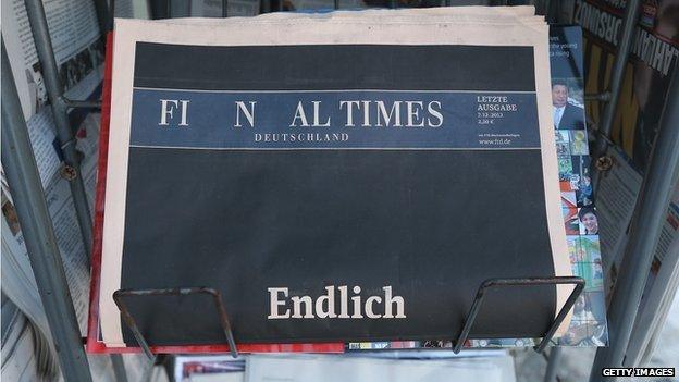 The final copy of the Financial Times's German edition