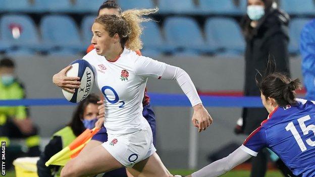 Abby Dow in action against France earlier this year